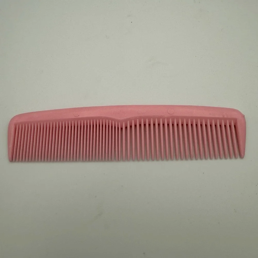 Vintage Unbreakabale Light Pink Plastic‎ Hair Comb Wide Pocket